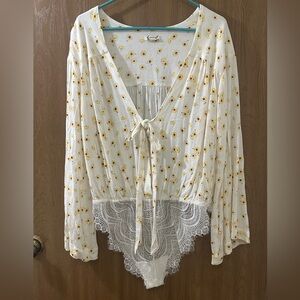 Free People Intimately Fortie Feels Floral Bodysuit